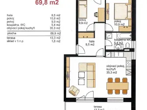 Pronájem bytu 3+kk, Písek, Karla Boromejského, 70 m2