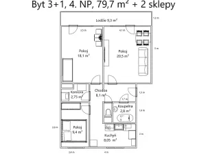 Prodej bytu 3+1, Šternberk, Na Vyhlídce, 71 m2