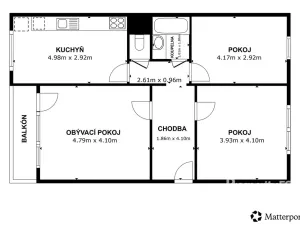 Prodej bytu 3+1, Česká Lípa, Jáchymovská, 74 m2