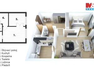 Prodej bytu 2+kk, Kladno - Kročehlavy, Na růžovém poli, 40 m2