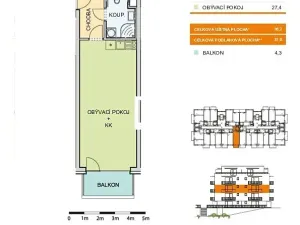 Pronájem bytu 1+kk, Olomouc, Aloise Rašína, 38 m2