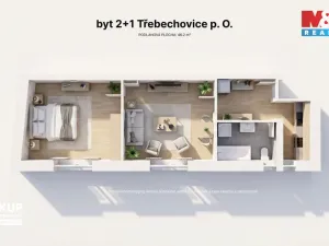 Prodej bytu 2+1, Třebechovice pod Orebem, Pod zahrady, 46 m2