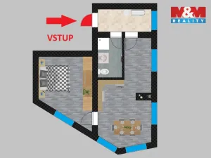 Pronájem bytu 2+kk, Kolín - Kolín II, Pražská, 42 m2