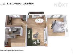 Pronájem bytu 2+1, Zábřeh, 17. listopadu, 51 m2
