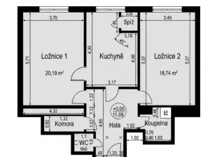 Pronájem bytu 2+1, Praha - Vinohrady, náměstí Jiřího z Lobkovic, 70 m2