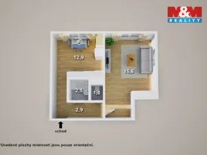 Prodej bytu 1+1, Lovosice, Osvoboditelů, 38 m2