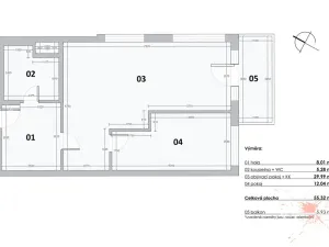 Prodej bytu 2+kk, Horoměřice, Karla IV., 55 m2