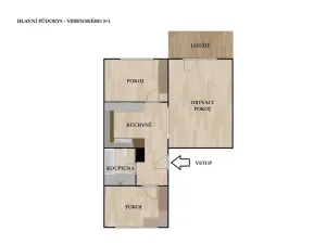 Pronájem bytu 3+1, Brno, Vrbenského, 64 m2