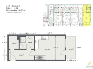 Prodej bytu 1+kk, Břeclav, 56 m2