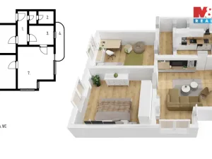 Prodej bytu 3+1, Zlín, Zálešná II, 70 m2