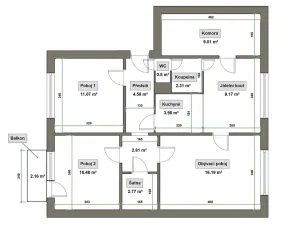 Prodej bytu 3+1, Otrokovice, Kpt. Nálepky, 73 m2