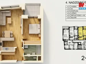 Pronájem bytu 2+kk, Prostějov, U Boží Muky, 50 m2
