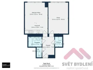 Pronájem bytu 2+kk, Praha - Nusle, Na Pankráci, 60 m2