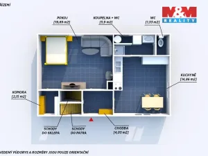 Pronájem rodinného domu, Komárov, Sadová, 47 m2
