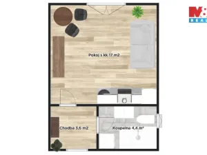 Pronájem bytu 1+kk, Dobročovice, 25 m2
