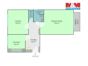 Prodej bytu 2+1, Koryčany, Zámecká, 57 m2