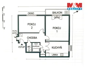 Prodej bytu 2+1, Brno - Řečkovice, Kárníkova, 62 m2
