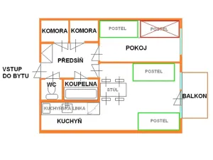 Pronájem bytu 2+kk, Brno, Běloruská, 50 m2