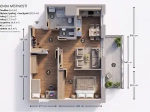 Pronájem bytu 3+kk, Teplice, Novoveská, 62 m2