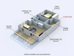 Pronájem bytu 2+kk, Dobřany, Denksteinova, 56 m2