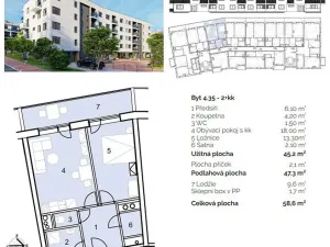 Prodej bytu 2+kk, Hustopeče, Alejní, 59 m2