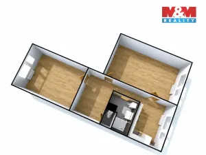 Pronájem bytu 2+1, Chlumec, Ústecká, 61 m2