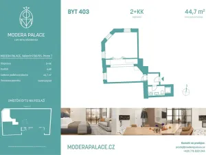 Prodej bytu 2+kk, Praha - Holešovice, Veletržní, 44 m2