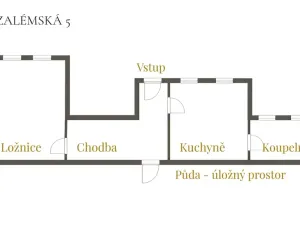 Prodej bytu 2+kk, Praha - Nové Město, Jeruzalémská, 43 m2