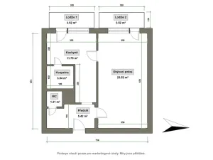 Pronájem bytu 1+1, Vsetín, Jiráskova, 45 m2
