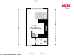 Pronájem bytu 1+kk, Kdyně, Markova, 20 m2