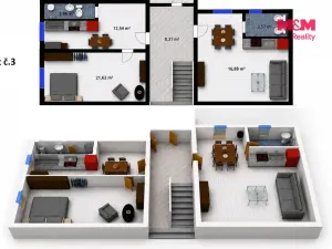 Pronájem bytu 2+kk, Velim, třída Krále Jiřího, 37 m2