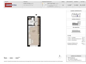 Pronájem bytu 1+kk, Písek, Pražská, 38 m2
