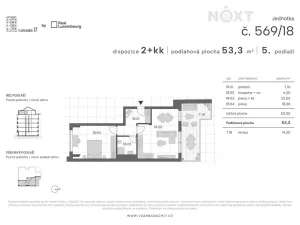 Prodej bytu 2+kk, Praha - Libeň, V zahradách, 53 m2