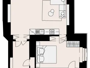 Pronájem bytu 2+kk, Praha, Křižíkova, 59 m2