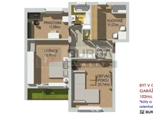 Prodej bytu 3+1, Kly, 102 m2