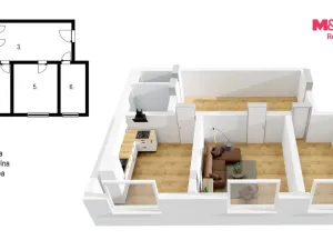 Prodej bytu 2+1, Pardubice - Zelené Předměstí, Jilemnického, 58 m2