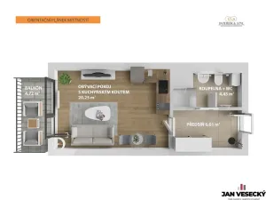 Prodej bytu 1+kk, Plzeň, Železná, 32 m2