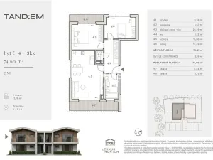 Prodej bytu 3+kk, Horoměřice, J. K. Tyla, 71 m2