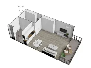 Pronájem bytu 1+kk, Rajhrad, Masarykova, 42 m2