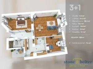 Prodej bytu 3+1, České Budějovice, Karla IV., 109 m2