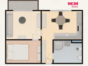 Prodej bytu 1+1, Třeboň, Vrchlického, 32 m2
