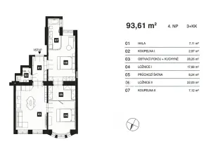 Prodej bytu 3+kk, Praha - Josefov, Široká, 94 m2