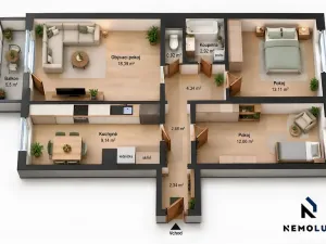 Prodej bytu 3+1, Praha - Chodov, Valentova, 69 m2