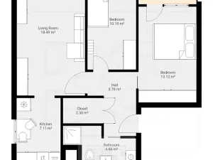 Pronájem bytu 3+kk, Praha - Černý Most, Kpt. Stránského, 64 m2