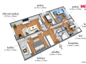 Prodej bytu 4+1, Jirkov, Na Borku, 79 m2