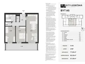 Prodej bytu 3+kk, Havlíčkův Brod, Ledečská, 77 m2