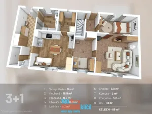 Prodej rodinného domu, Žebrák, Antonína Pacovského, 86 m2