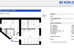 Prodej bytu 3+kk, Praha - Smíchov, Ke Koulce, 76 m2