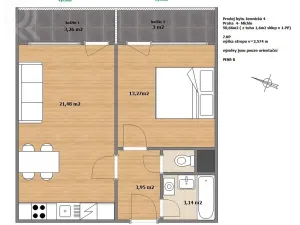 Prodej bytu 2+kk, Praha - Michle, Jemnická, 43 m2