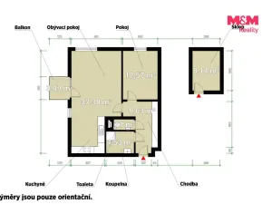 Pronájem bytu 2+kk, Praha, Hábova, 56 m2